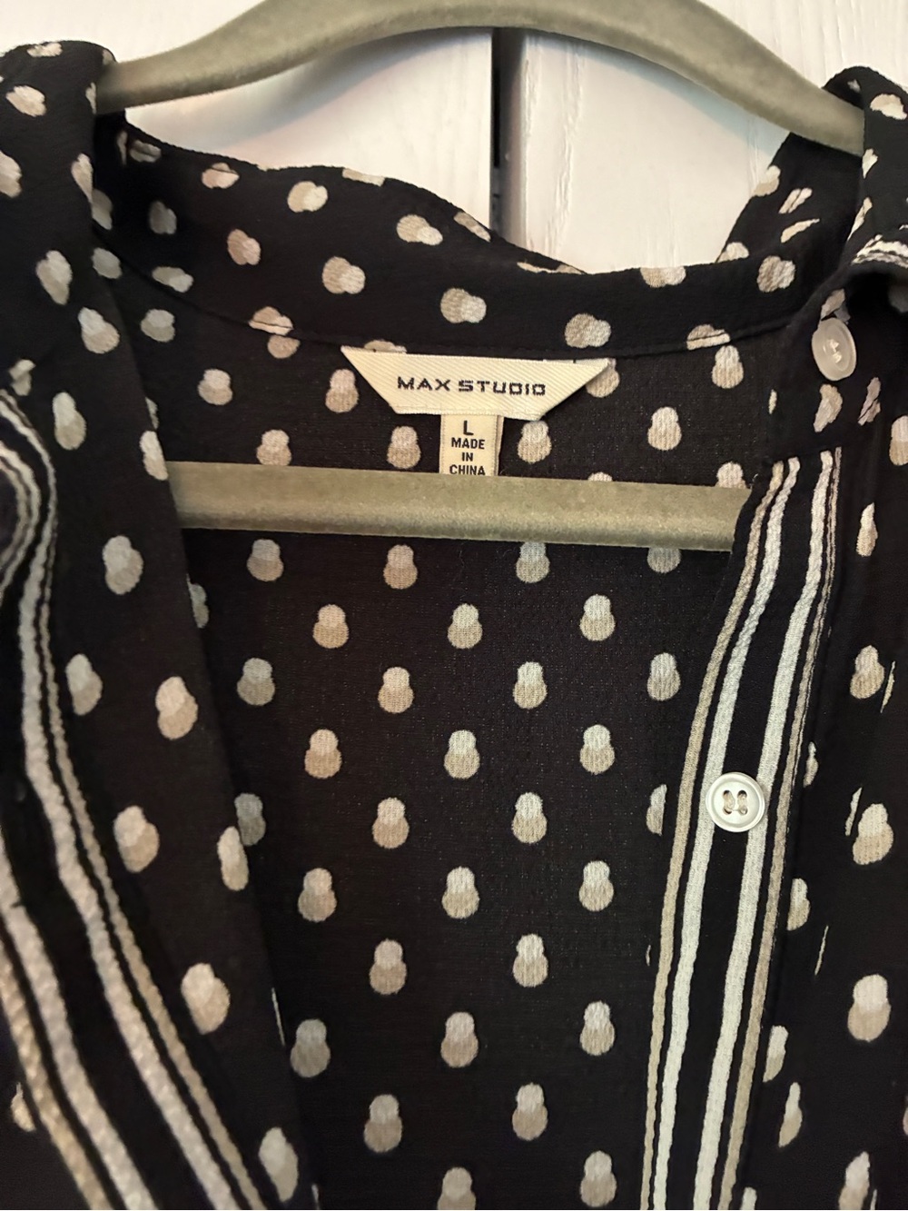 Max Studio Black and White Polka Dot Midi Dress - Picture 2 of 5